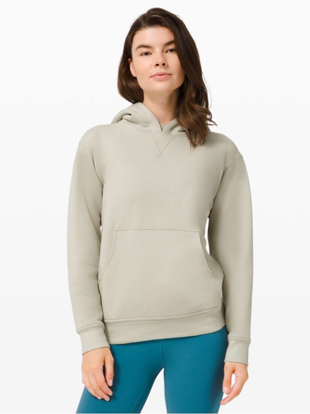 Lululemon All Yours Hoodie *Fleece Light Sage Tan Size 6 W3DLDS
